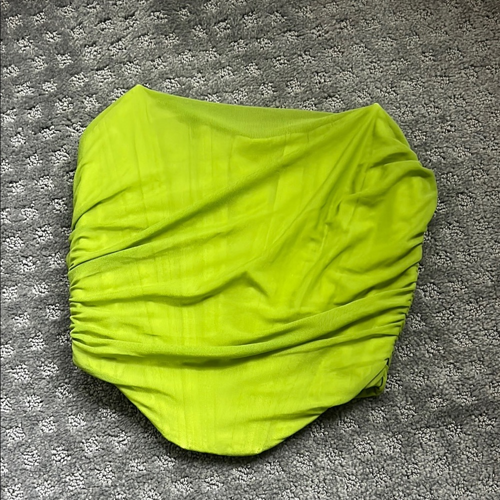 Lime Green Ruched Corset Top
